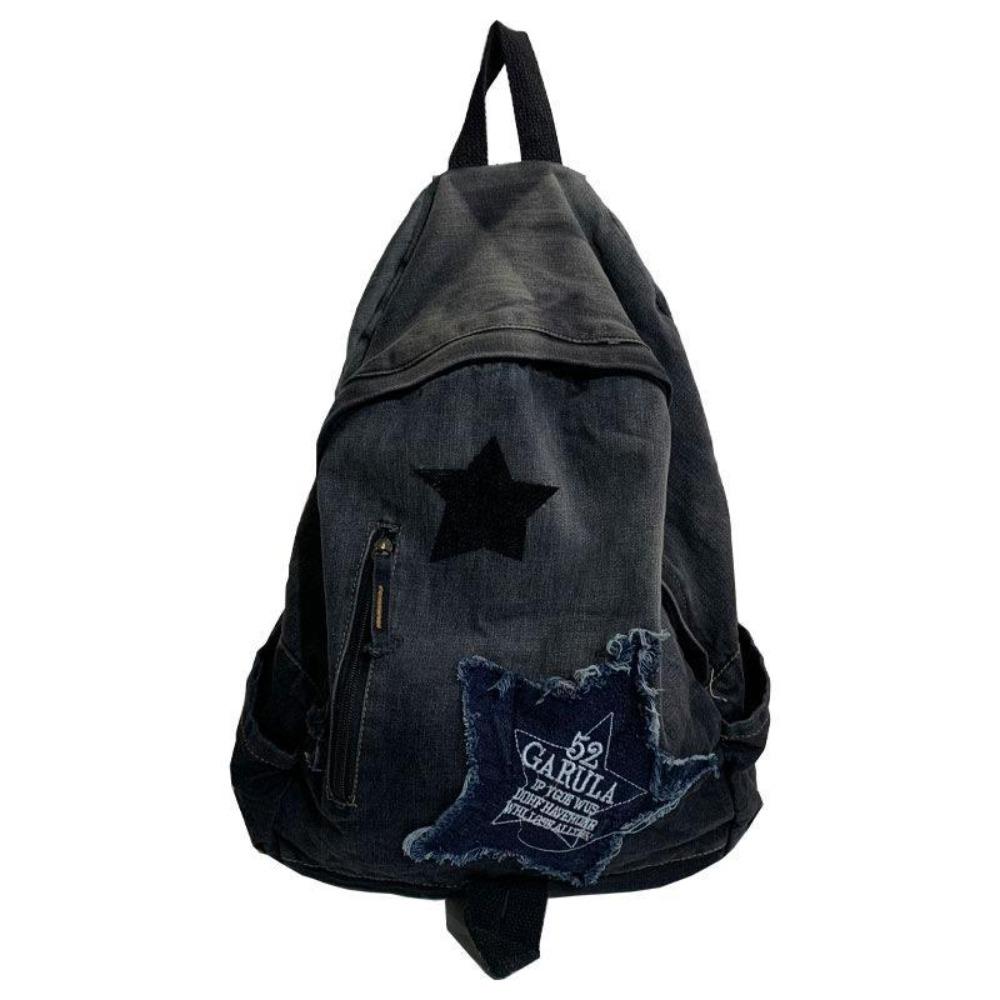 Rucsac Nou cu Model Stele din Denim Y2K Punk Student Ghiozdan Capacitate Mare Rucsac de Călătorie Studenți