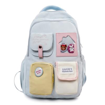 Contrast Color Backpack Student Schoolbag