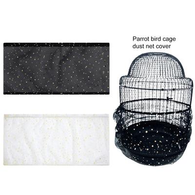 Bird Cage Mesh Cover Easy To Clean Adjustable Elastic Soft Bird Cage Mesh Skirt Cover for Parrot Cages