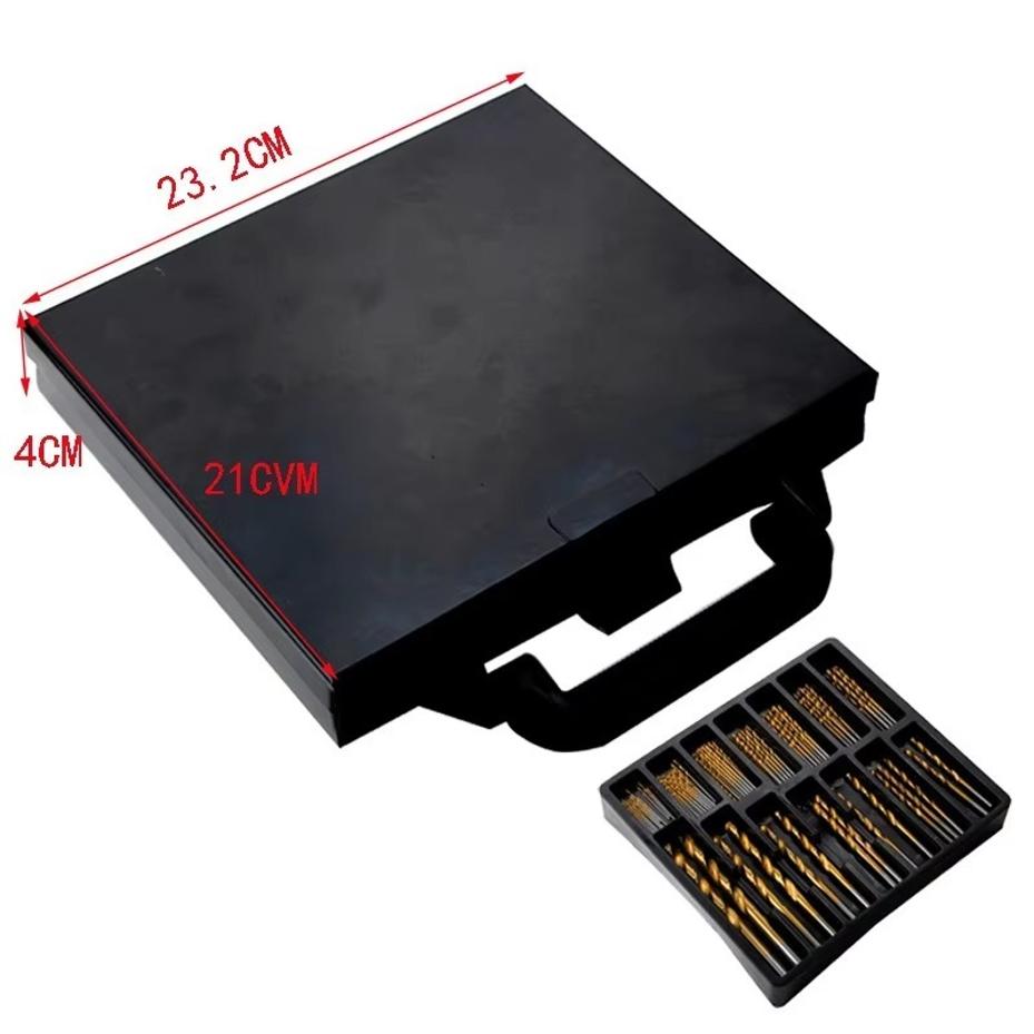 99 Pcs/Set Twist Drill High Speed Steel Titanium-plated Twist Drill Steel Plate Drill Mixed Plastic Boxes