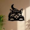 1pc Cute Kitten Metal Wall Art, Cat Statue Mural, Rustproof Home Decor, Gift for New Year Easter, Living Room Garden Fence Decoration