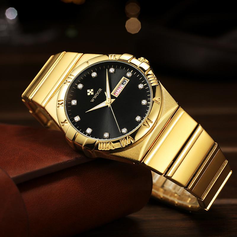 WWOOR Luxury Watches For Men Fashion Business Waterproof Stainless Steel Luminous Men's Quartz Wristwatches Male Reloj Hombre