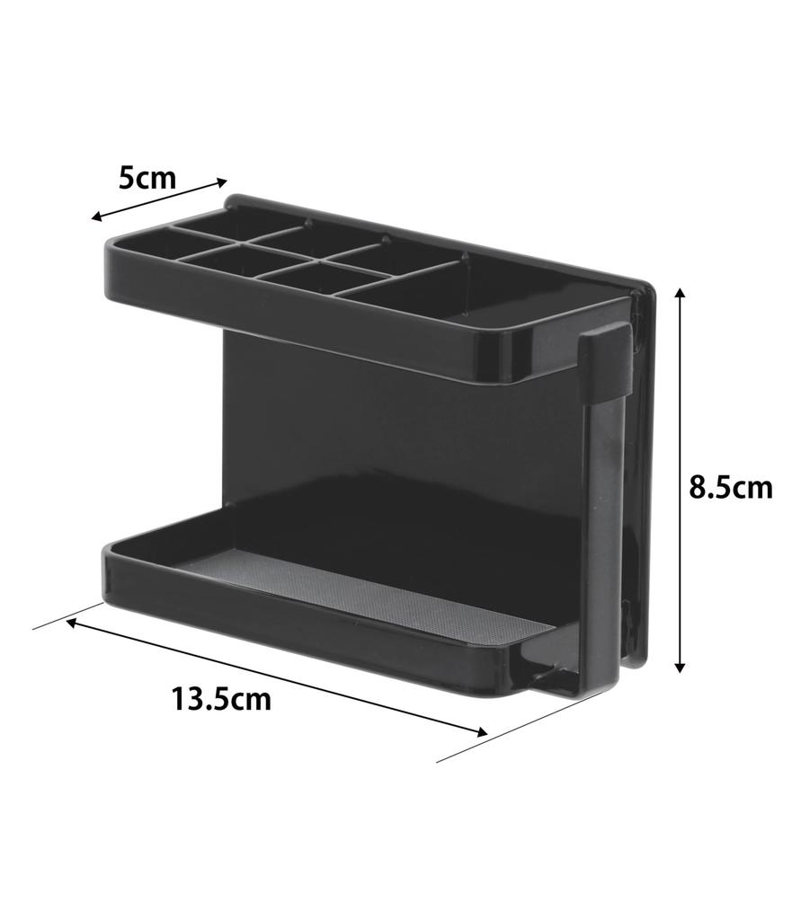Yamazaki Magnetic Toothbrush Toothbrush Holder for x D5 x Stand, Bathroom, Tower, Black, Approx. W13.5 H8.5cm (Tower 3808)