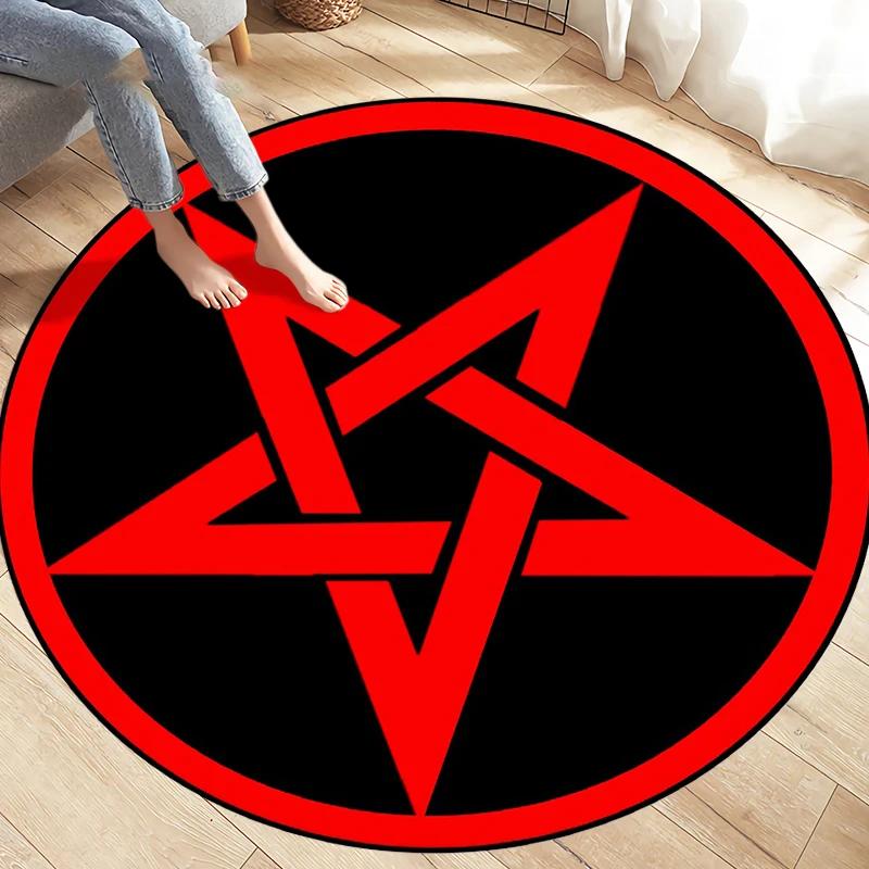 Fashion Magic Cartoon Puerto Round Rug Children's Room Magic Play Non-slip Washable Carpet for Children's Birthday Gift Carpet