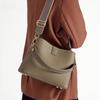 Genuine Leather Shoulder Bucket Bag Women Basket Tote Soft Handbag Genuine Leather Women Fashi Commuter One-shoulder Handbag