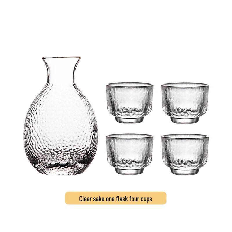 Hammered Glass Japanese Sake Set