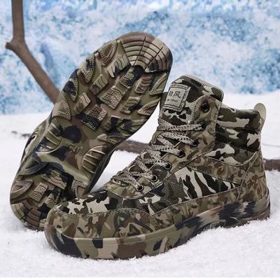Herren Warme Wanderstiefel Winter Outdoor Camouflage Wüstenstiefel Militär Rutschfest Bequem Verschleißfest Stiefel Größe 35-48