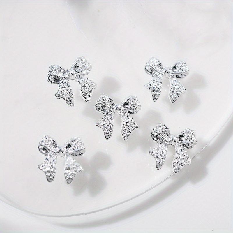 50 Stück Schleife Nailart Charms, Niedliche Strass Nageldekorationen für Frauen und Mädchen, Nagelzubehör-Set
