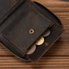 Crazy Horse Leather Wai Zipper Short Wallet With Change Bag Men'S Retro First Layer Cowhide Wallet Small Wallet