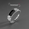 Men's Trendy Plaid Resin Single Ring: Retro, Versatile & High-End