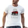 Lada Niva 1600 Logo (Red On Black) Tshirt Basketball Graphic Tees Oversizeds Big And Tall T Shirts For Unisex