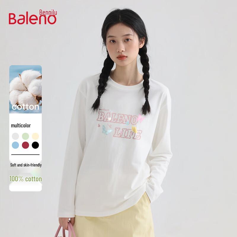 Baleno Women s Butterfly Print Pure Cotton Long Sleeve T-Shirt S