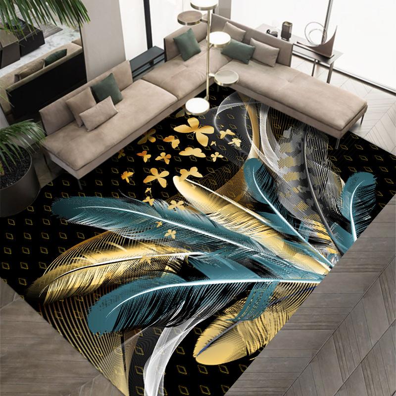 3D moderní jednoduchý tištěný péřový koberec Obývací pokoj Rohožka na celé podlaze Ložnice Deka do postele Studijní Rohož na stůl a židle