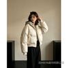 PU leather fake two-piece hooded jacket padded jacket women's winter warm padded jacket American short silhouette padded jacket
