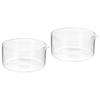 PATIKIL 250ml Crystallizing Dish, 2 Pcs Borosilicate Glass Crystallizing Dished with Spout Flat Bottom Lab Dish Evaporation Dishes Transparent for
