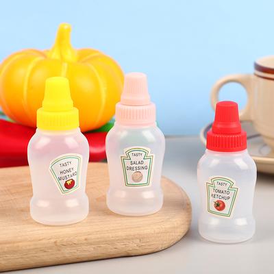 1/4 Stück Mini-Tomaten-Ketchup-Flasche, tragbarer kleiner Soßenbehälter, Salatdressingbehälter, Vorratsbehälter für Bento-Box