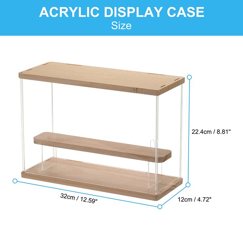 

2/3/4/5 Tier Acrylic Display Case with LED Light Transparent Countertop Box Organizer Dustproof Showcase for Collectibles Toys