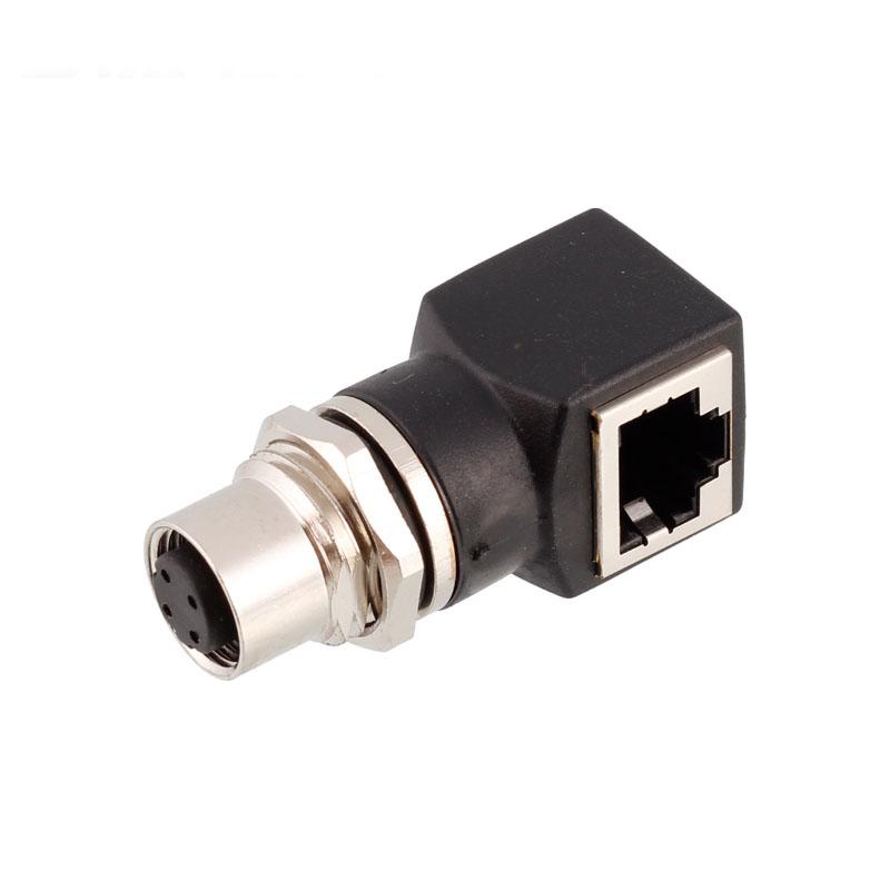 

Industrial 4Pin 8 Pin to RJ45 Network Ethernet Rail Transit Signal Adapter M12 Aviator Connector D-coded 8Pin X Buckle Coding 4Pin D type