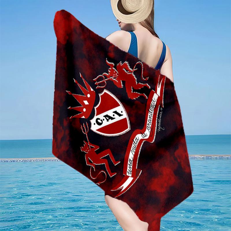 Atletico Independiente Microfiber Beach Towel, Lightweight And Quick-Dry, for Summer Travel, Beach Essential, Swimming Pool