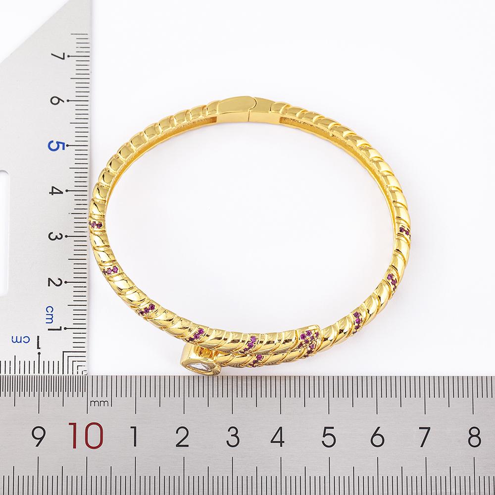 Nidin New Creative Design Snake Shape Shine Zircon Open Bangle Adjustable For Women Female Lucky Bracelet Jewelry New Year Gifts