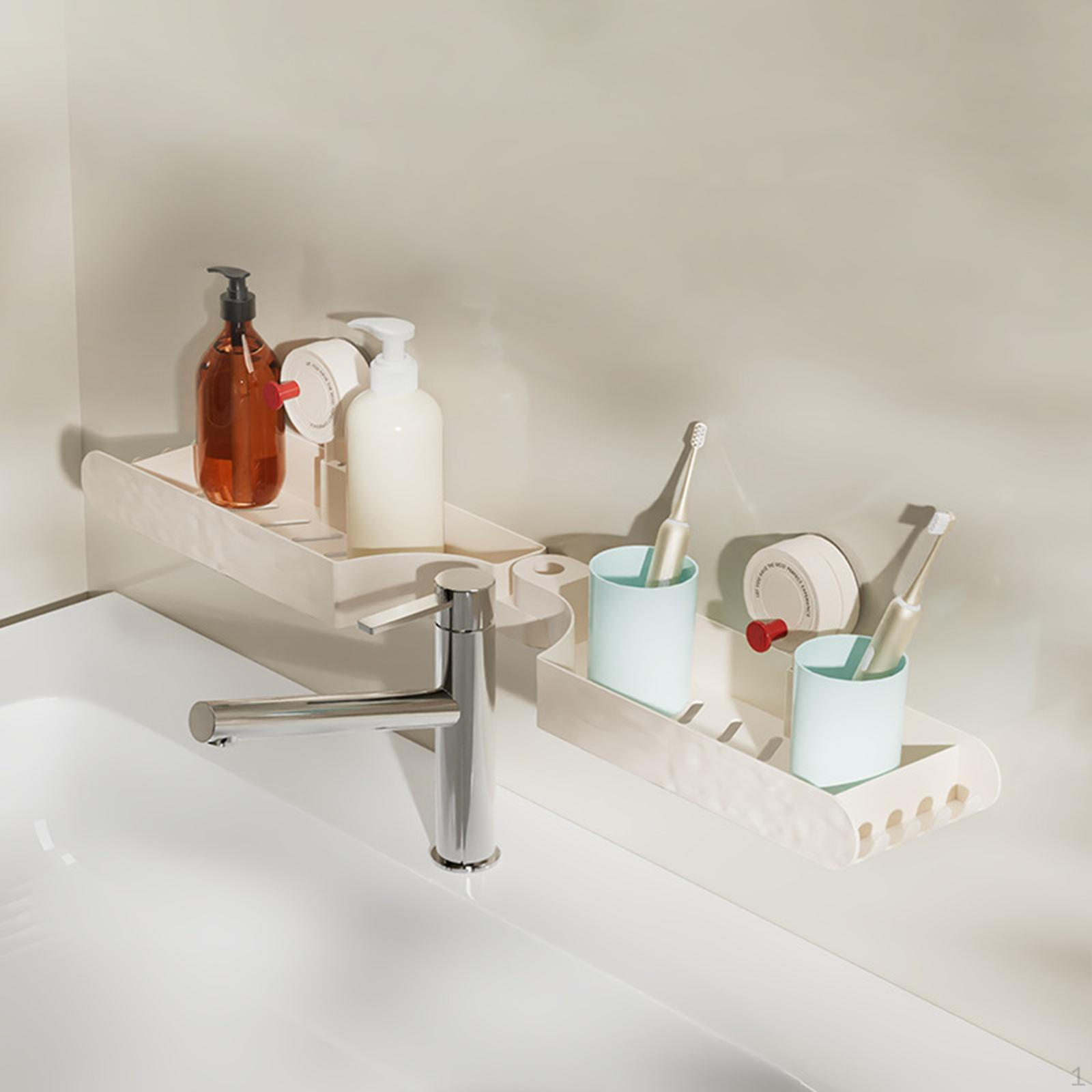 

Bathroom Organizer Shelf Over Faucet, Hollow Drain, No , for Apartment, Living