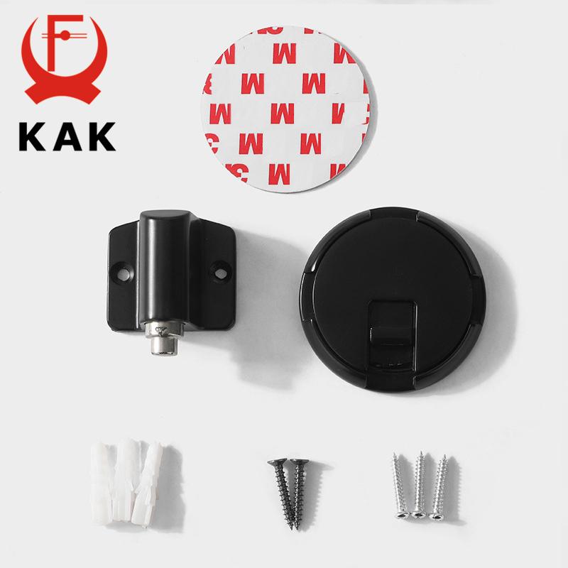 KAK Heavy Duty Magnetic Door Stopper Mechanical Door Stop Adjustable Door Holder Non-punch Sticker Furniture Door Hardware