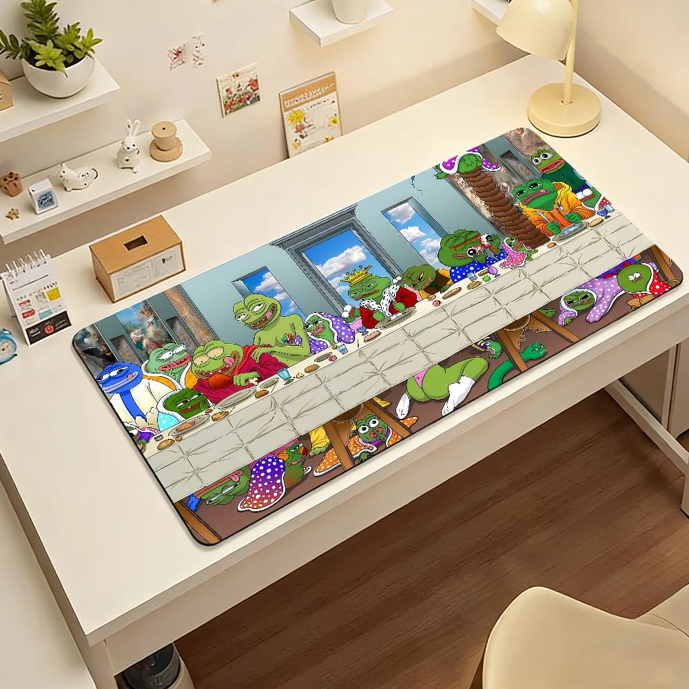 Tappetino Mouse Cartoon Rana Pepe Triste Antiscivolo Bordo Bloccato Accessori PC Laptop Gomma Tastiera Ufficio Grande Gioco XXL DeskMat