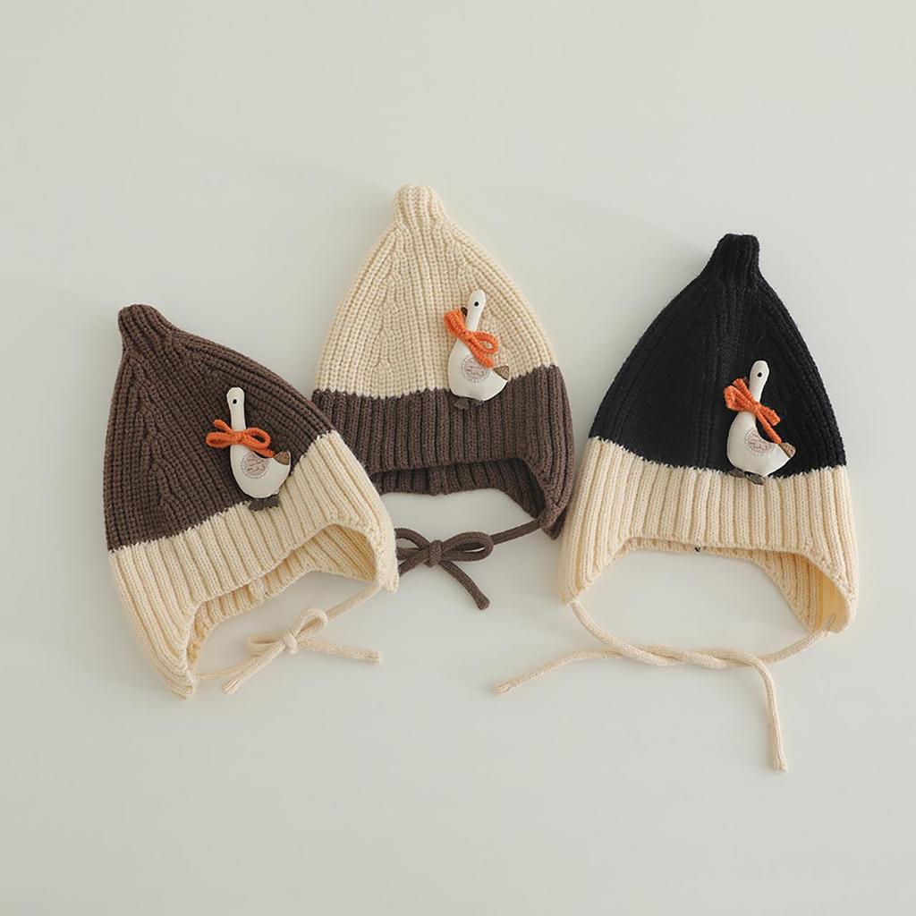 Cute Baby Knitted Hat Winter Warm Beanie Cap with Earflap Cartoon Animal Kids Boy Girl Ear Protection Hats