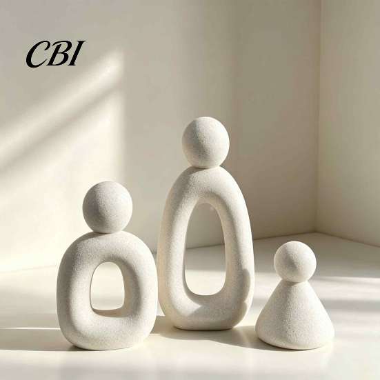 Nordic Style Art Ornament Family of Three Sculpture, Resin Abstract Figurine, Modern Minimalist Tabletop Decor for Office Desk Home TV Cabinet