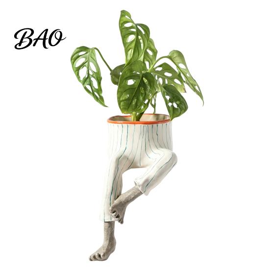 Holdbar Resin Sukkulent Holder 2 Stk. Finurlig Hængende Ben Planteholder, Hængende Siddende Blomsterpotte til Plante Sukkulenter, Sjov Halloween Skrivebord