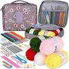 Beginner's 58-Piece Crochet Starter Kit - Complete Set with Portable Wool Knitting Tools