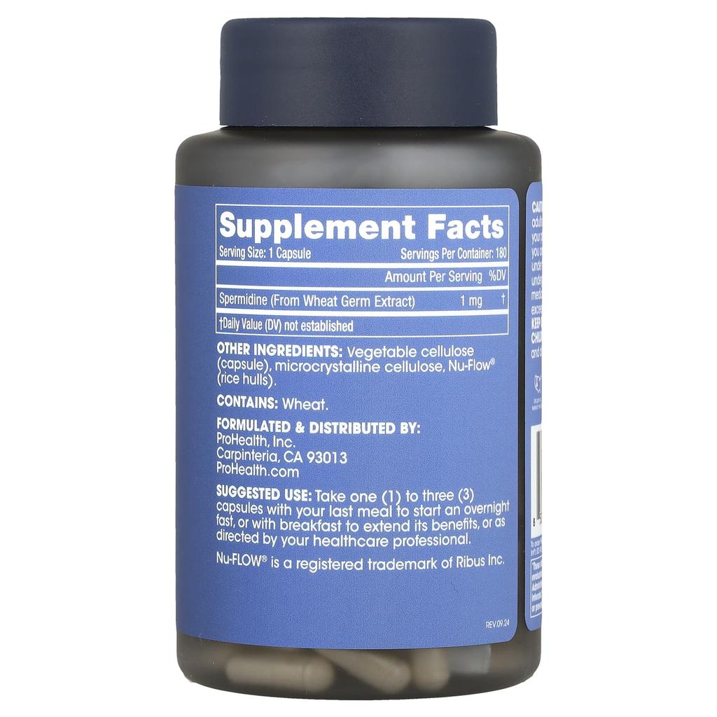 Pure Spermidine, 1Mg, 180 Capsules