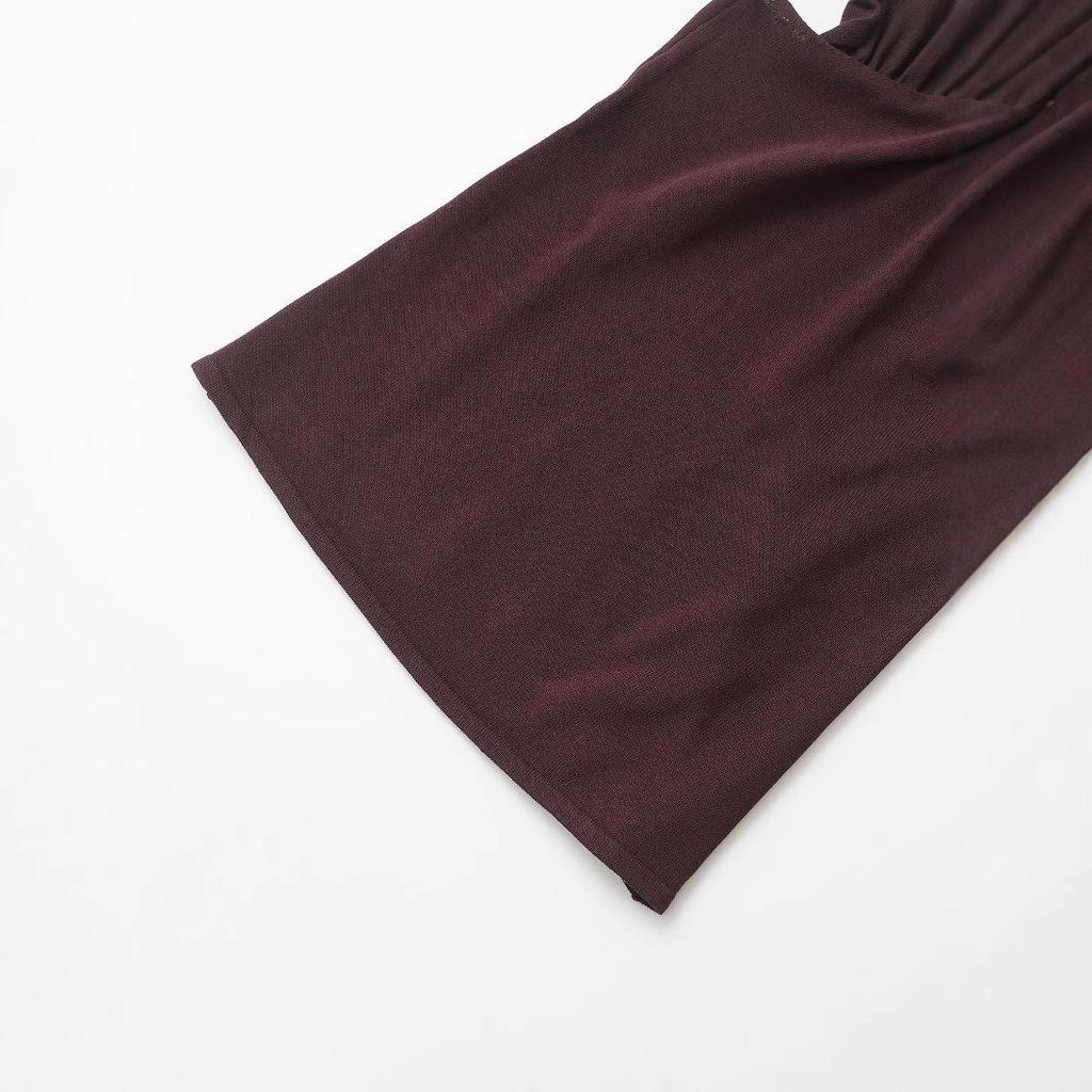 2025 Frühling Damen Europäisch & Amerikanisch Goldverziertes Neckholder Stricktop