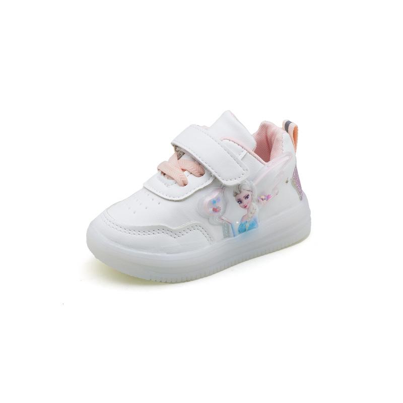 TS JYL JK180 Girls Butterfly Decor Light Up Shoes Soft Sole Running Shoes For Little Princesses 23