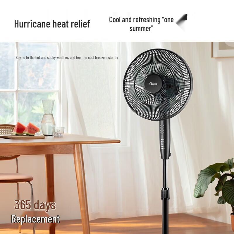 Midea Electric Standing Fan with Remote Control CN plug (adapter included)