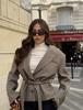 European & American Women's Autumn Casual Plaid Lapel Suit with Shorts