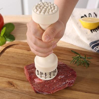 Yousheng Fleischklopfer Nadel mit einziehbarem Sicherheitsgriff Rind Truthahn Huhn Steak Scharfe Edelstahlnadeln Fleischklopfer Werkzeug