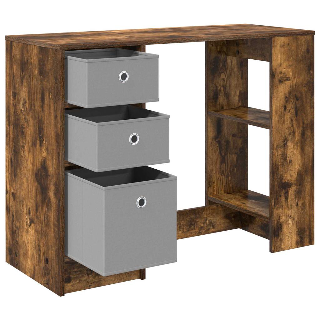 Desk Smoked Oak 100 x 40 x 75 cm Wood Based Material