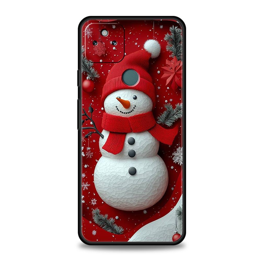 Christmas Snowman Phone Case Cover for Google Pixel 10 9 8 7 6 9A 8A 7A 6A Pro Shockproof Soft TPU 10 Pro XL Shell Fundas Capas