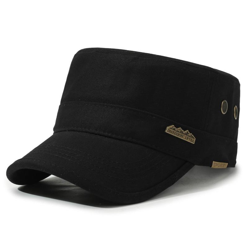 New Four Seasons Flat Top Hat Men'S Simple Cotton Peaked Hat Fashion Baseball Cap Casual Cap, Commuter Sunshade Hat