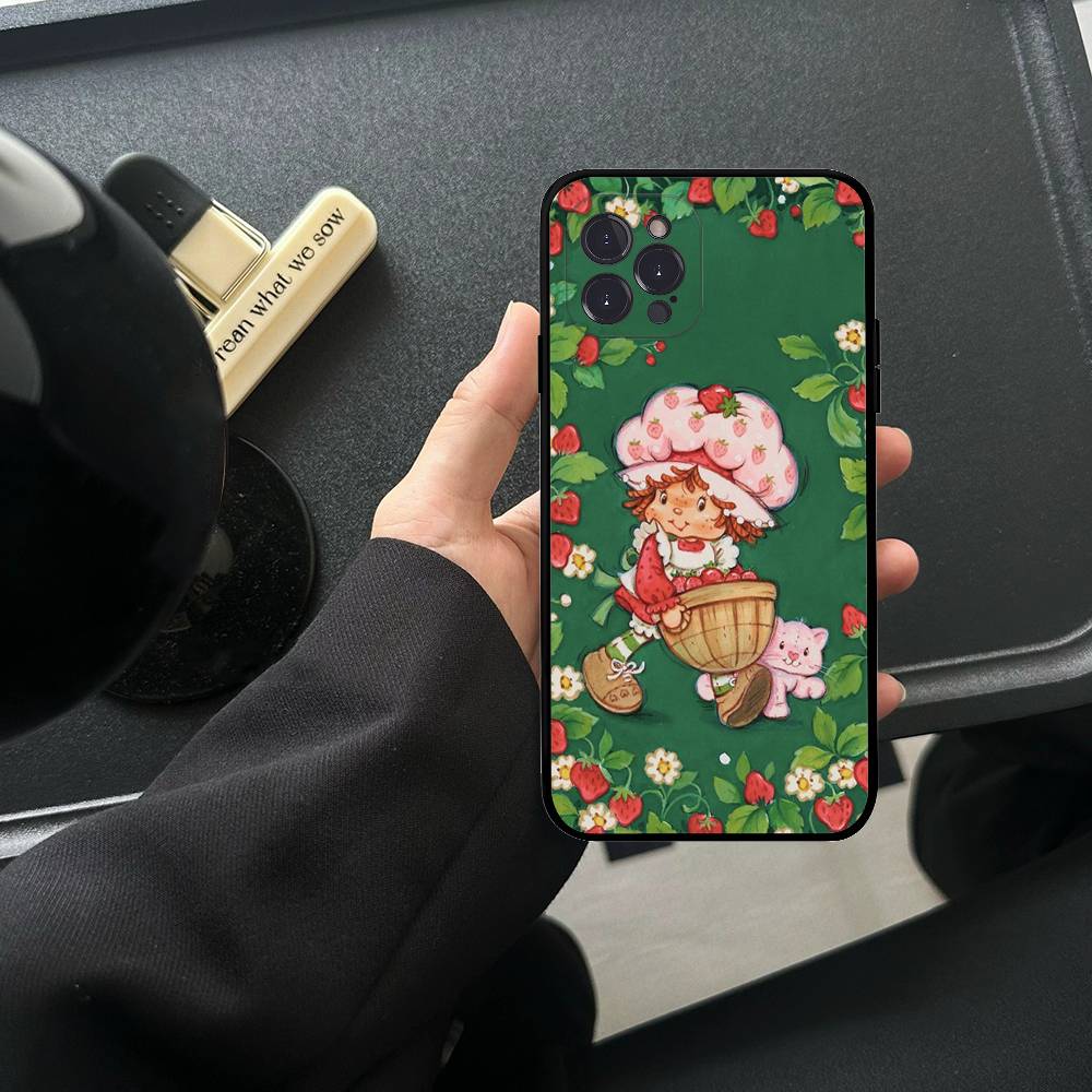 Animated S-Strawberry S-Shortcake TPU Silicone Case For IPhone 11 12 13 14 15 16 17 Pro Max Shockproof Clear Back Cover
