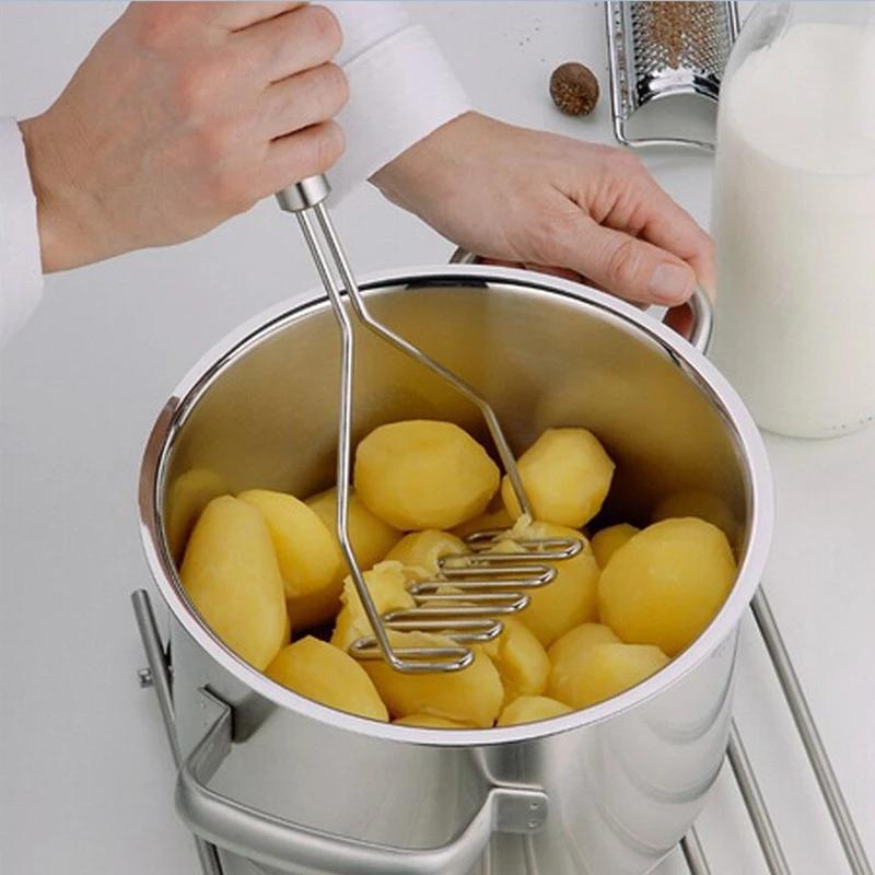 Manual Potato Masher For Smooth Mashed Potatoes Stainless Steel Creative Kitchen Gadgets Protect Hands Fruit