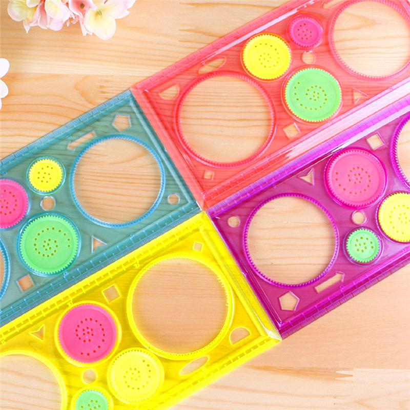 Multi-function Interesting Painting Puzzle Children Drawing Plastic Ruler