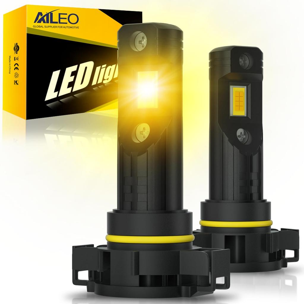 AILEO 5202 H16 LED Fog Light, Car Bulb, Compatible with Vehicle Inspection, 6000 LM