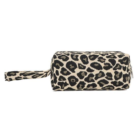 

Дорожня косметичка з леопардовим та зебровим принтом, косметичка на блискавці для пензлів для макіяжу, ручок, помад чорний білий колір