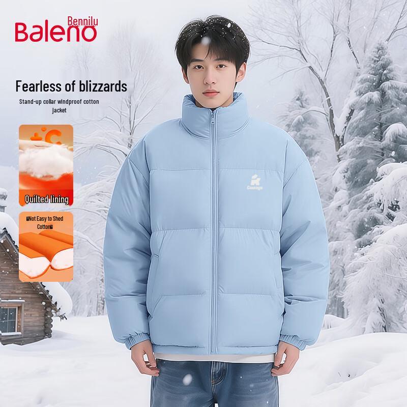 Baleno Men's Stand Collar Fleece-Lined Winter Jacket