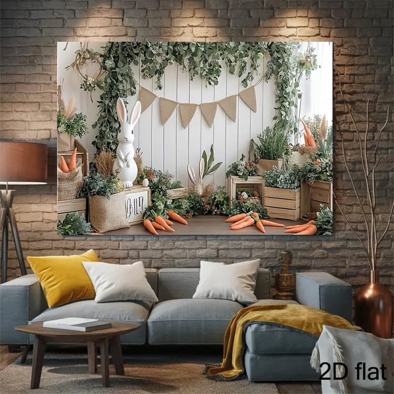 VIKAMA Spring Easter Theme Birthday Party Decoration Festival Photography Background Props Party Banners Wall Decoration