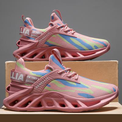 Summer Women's Flying Woven Mesh Sports Running Casual Breathable, Wear-resistant, Shock-absorbing Running Shoes with Sharp Blad