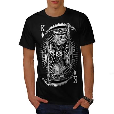 Poker Horror King Skull Graphic TShirt 100 Cotton ONeck Summer Short Sleeve Casual Mens Tshirt Size S3XL