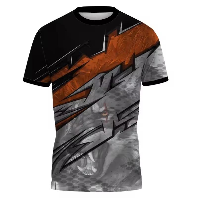 Summer New 3D Animal Wolf Horse Men T-shirt Fashion Casual Personality Print short sleeve t-shirts Sports harajuku streetwear
